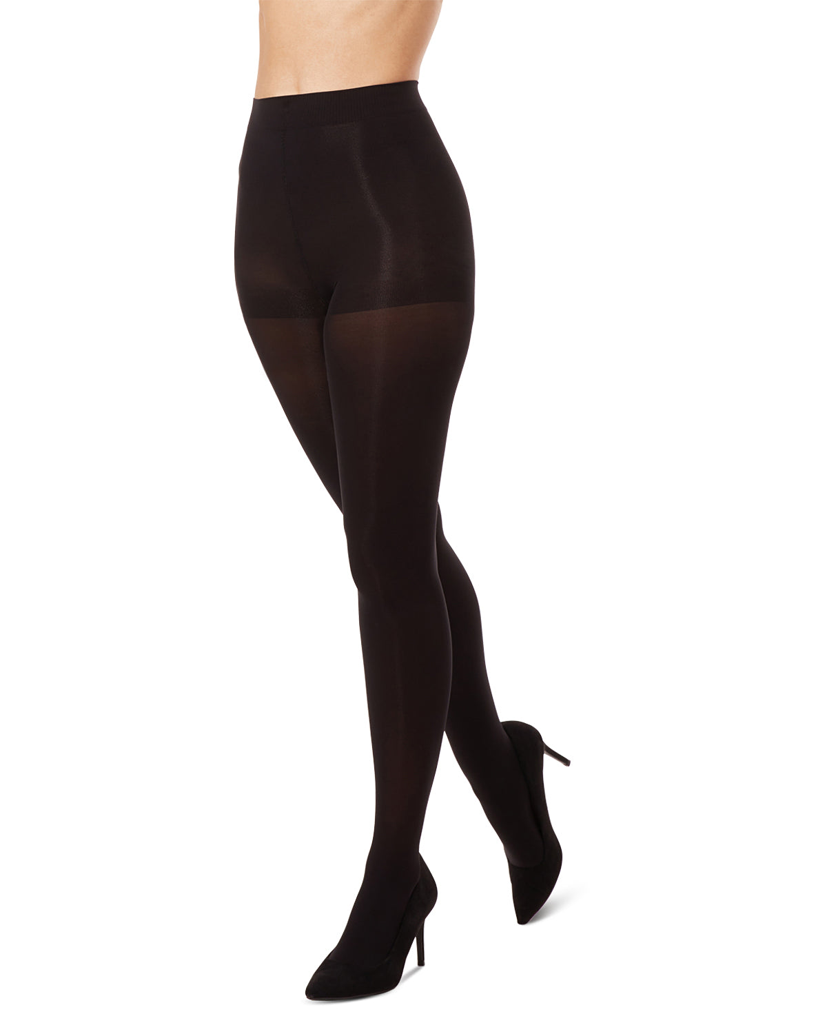 Women's Multi Fiber Control Top Tights : Color: Black