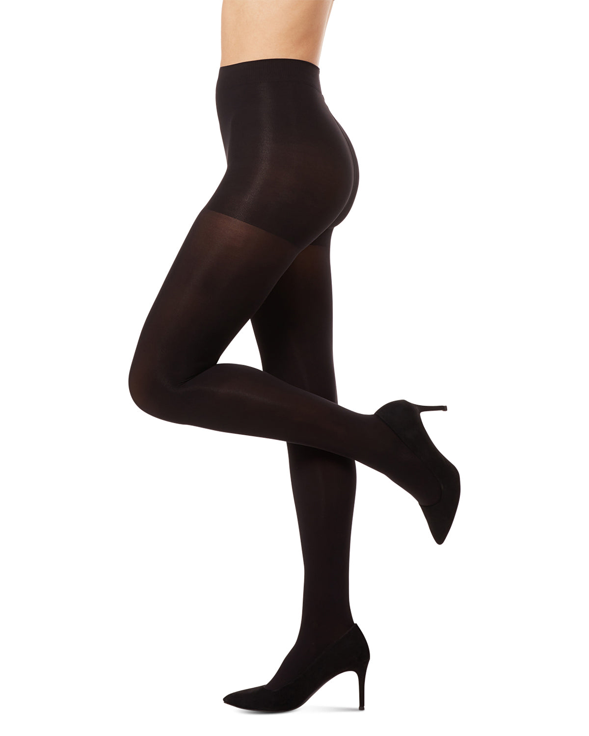 Women's Multi Fiber Control Top Tights : Color: Black