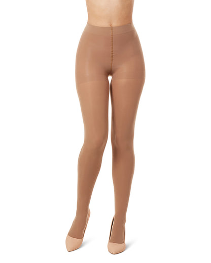 Women's Multi Fiber Control Top Tights : Color: Naturel