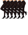 6 Pair Women's Opaque Super Control Top 60-Denier Tights
