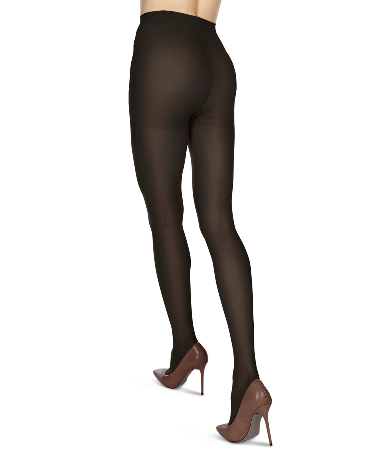 Women's Opaque 60 Denier Microfiber Shaper Control Top Tights : Color: Black