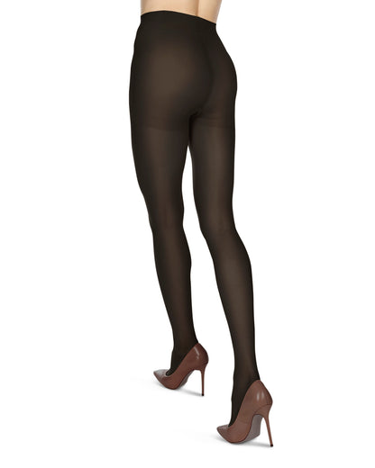 Women's 6 Pair Pack 60 Denier Melas Microfiber Opaque Shaping Tights : Color: Black