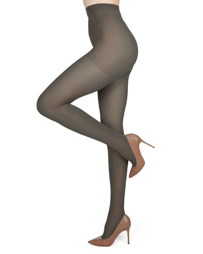 Women's 6 Pair Pack 60 Denier Melas Microfiber Opaque Shaping Tights : Color: Charcoal