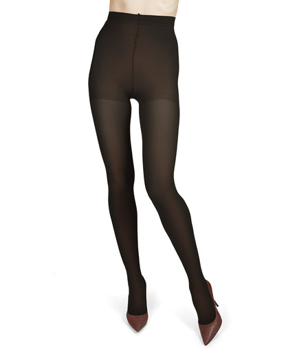 Women's Multi Fiber Body Smoother Shaper Top Tights : Color: Black
