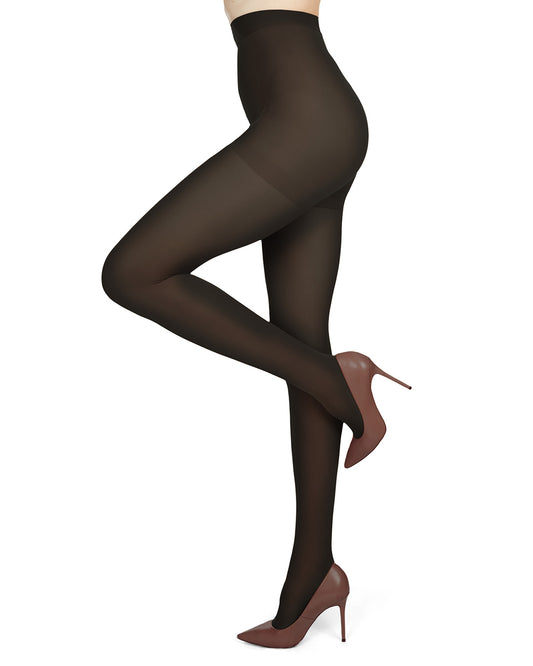 Women's Multi Fiber Body Smoother Shaper Top Tights : Color: Black