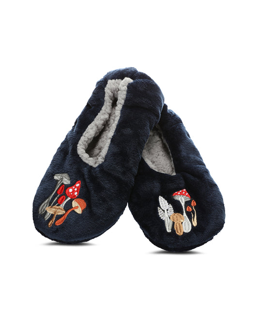 Men's Shrooms Sherpa Lined Slippers : Color: Navy