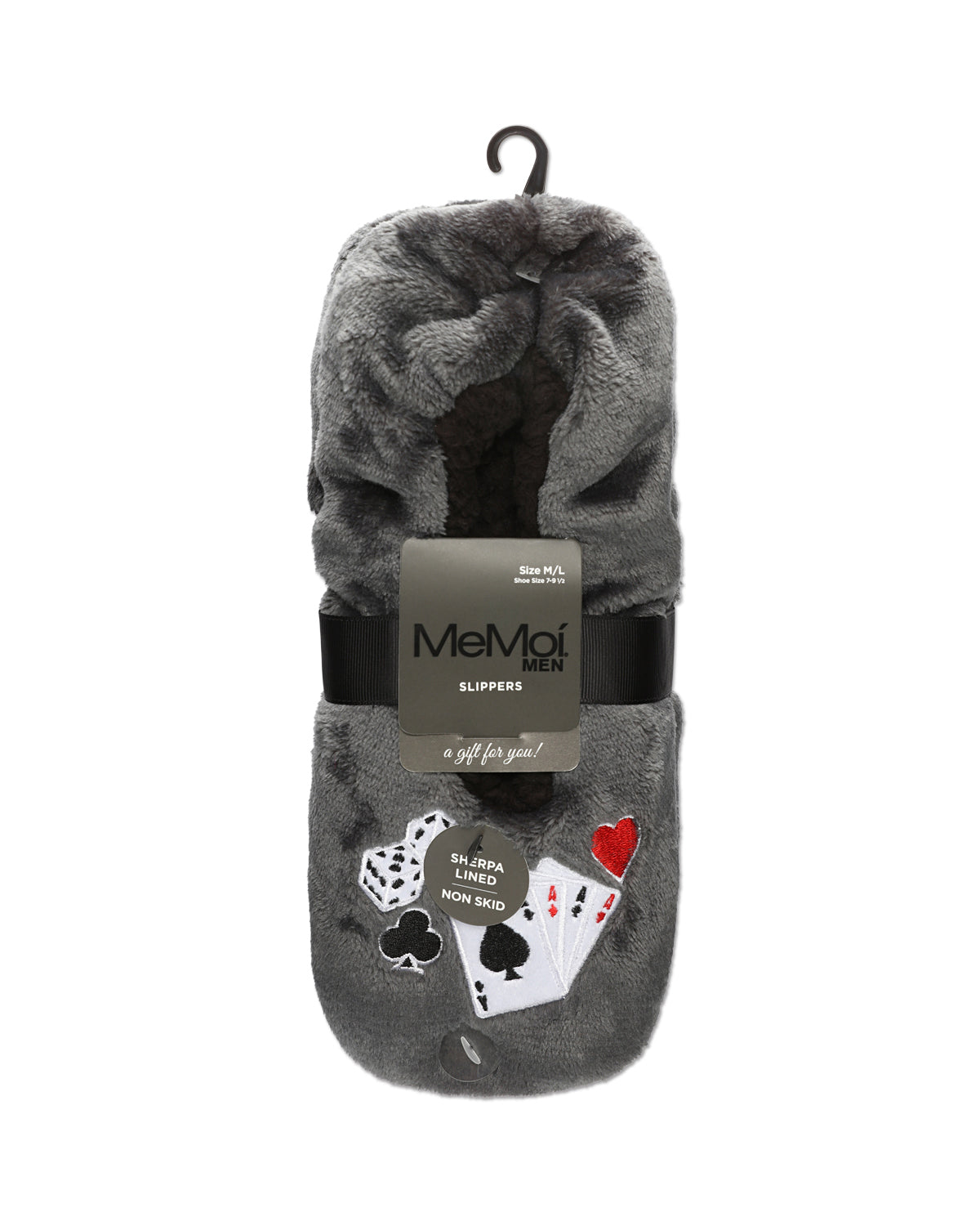 Men's Casino Sherpa Lined Slippers : Color: Gray