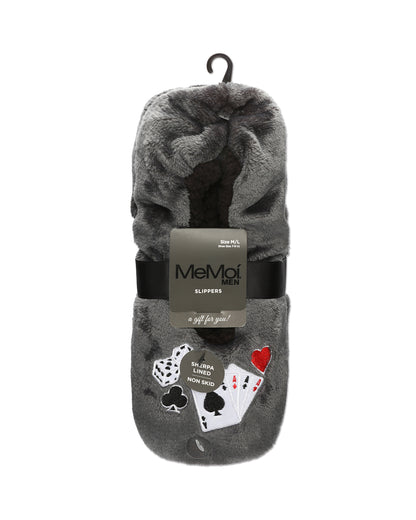 Men's Casino Sherpa Lined Slippers : Color: Gray