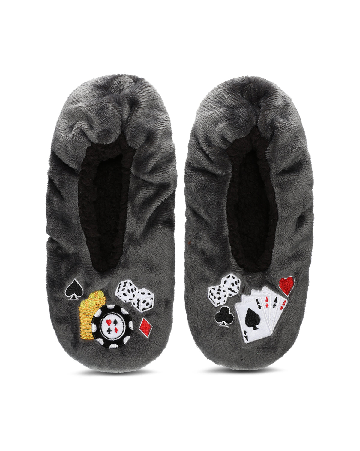 Men's Casino Sherpa Lined Slippers : Color: Gray