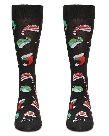 Men's 2 Pair Pack Novelty Christmas Holiday Crew Socks : Color: Gray