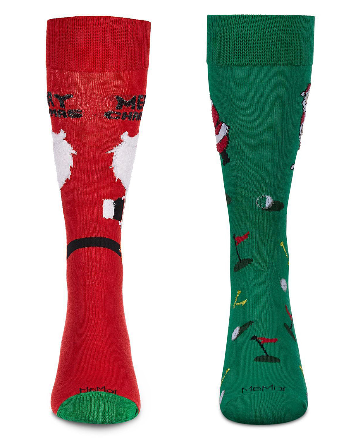 Men's 2 Pair Pack Novelty Christmas Holiday Crew Socks : Color: Gray