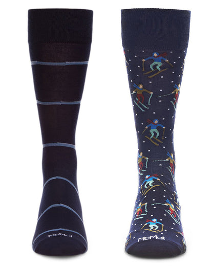 Men's 2 Pair Pack Novelty Profession Crew Socks : Color: Black-Black