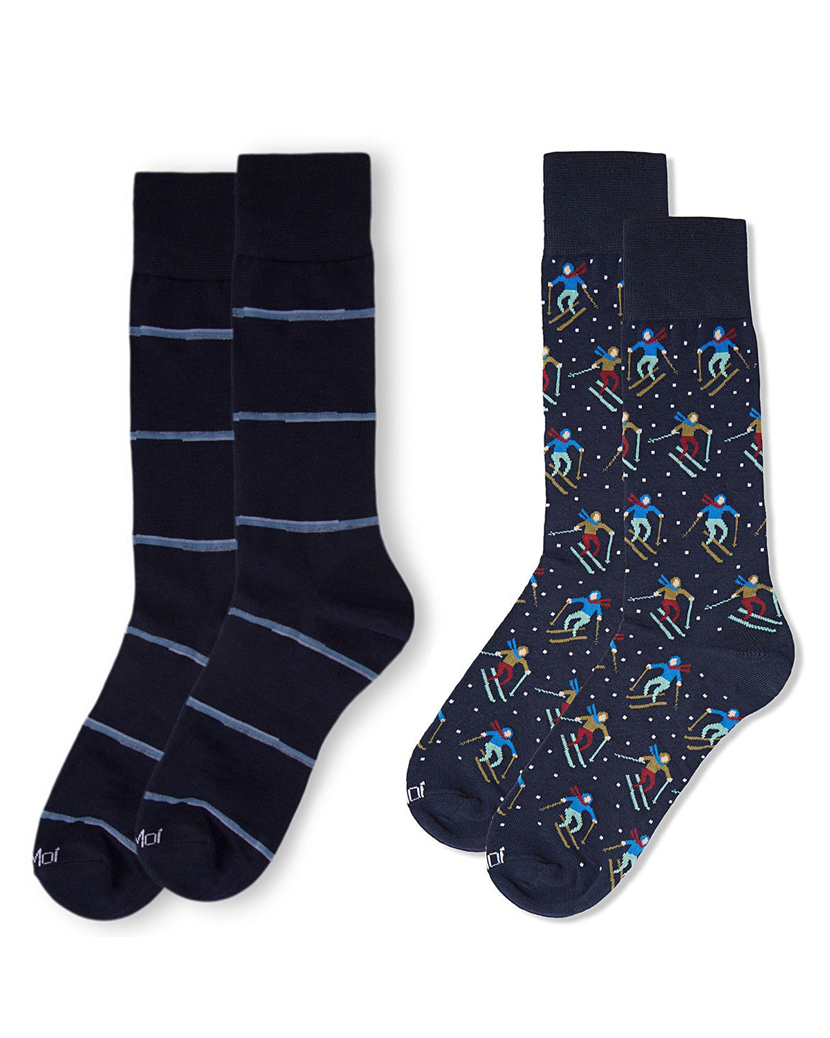 Men's 2 Pair Pack Novelty Profession Crew Socks : Color: Black-Black