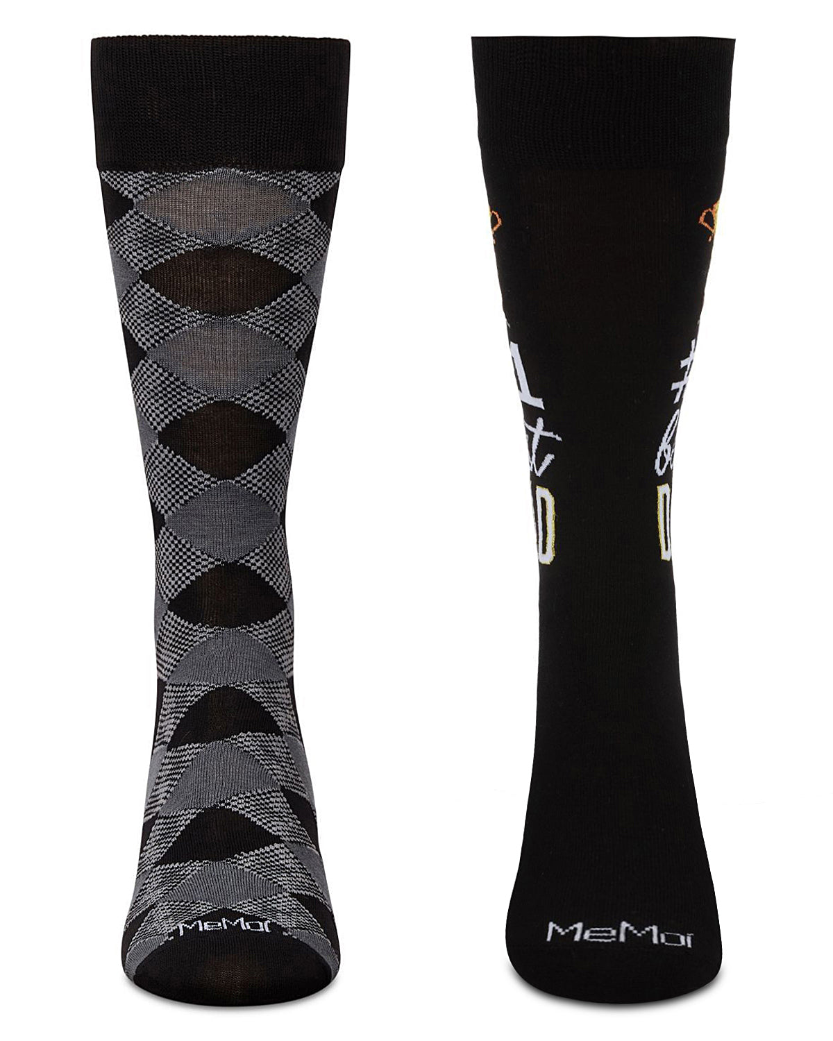 Men's 2 Pair Pack Novelty Profession Crew Socks : Color: Black-Black
