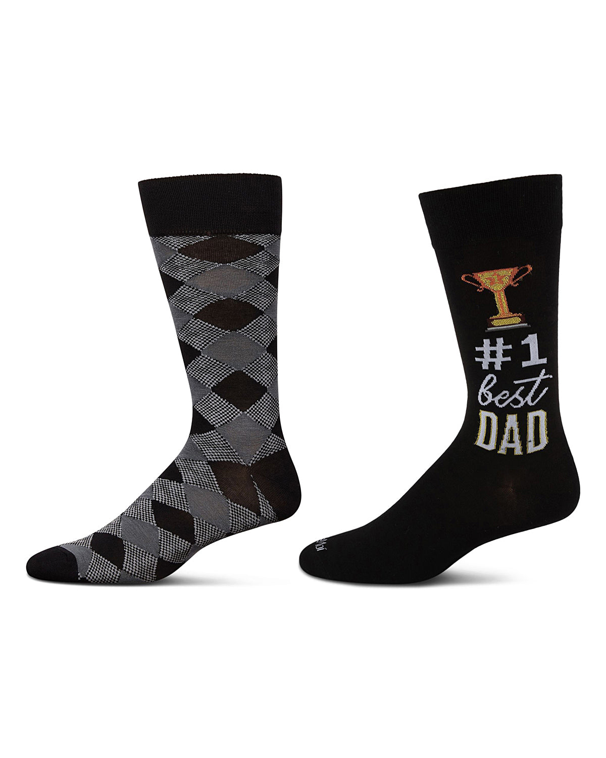 Men's 2 Pair Pack Novelty Profession Crew Socks : Color: Black-Black
