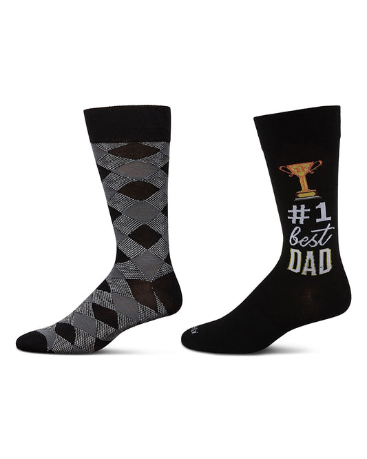 Men's 2 Pair Pack Novelty Profession Crew Socks : Color: Black-Black