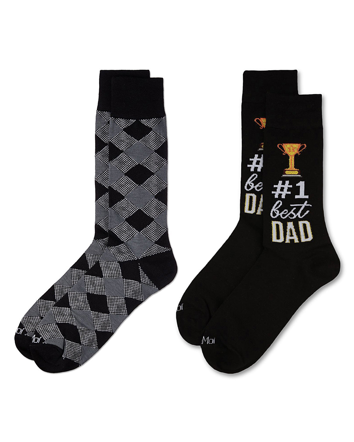 Men's 2 Pair Pack Novelty Profession Crew Socks : Color: Black-Black