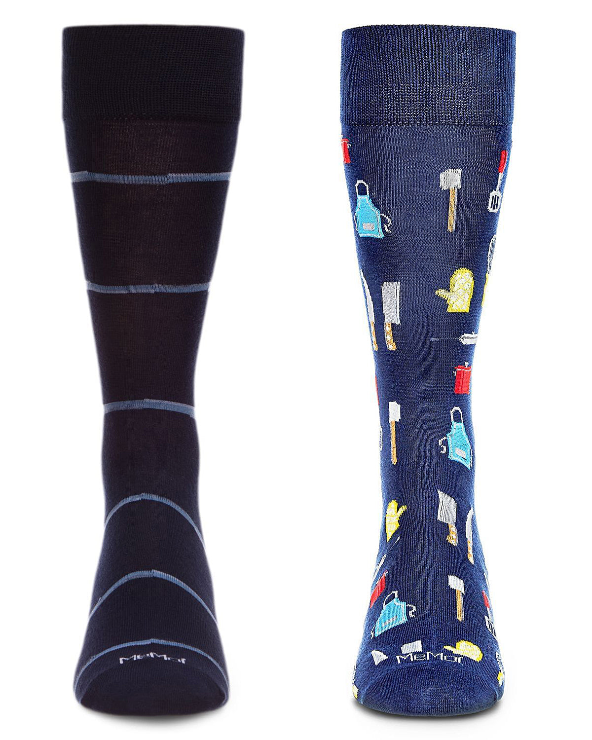Men's 2 Pair Pack Novelty Profession Crew Socks : Color: Black-Black