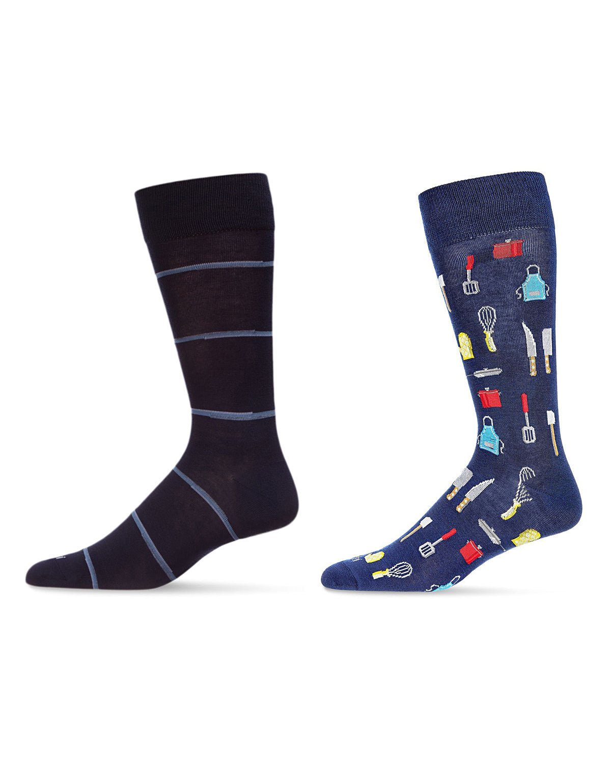 Men's 2 Pair Pack Novelty Profession Crew Socks : Color: Blue