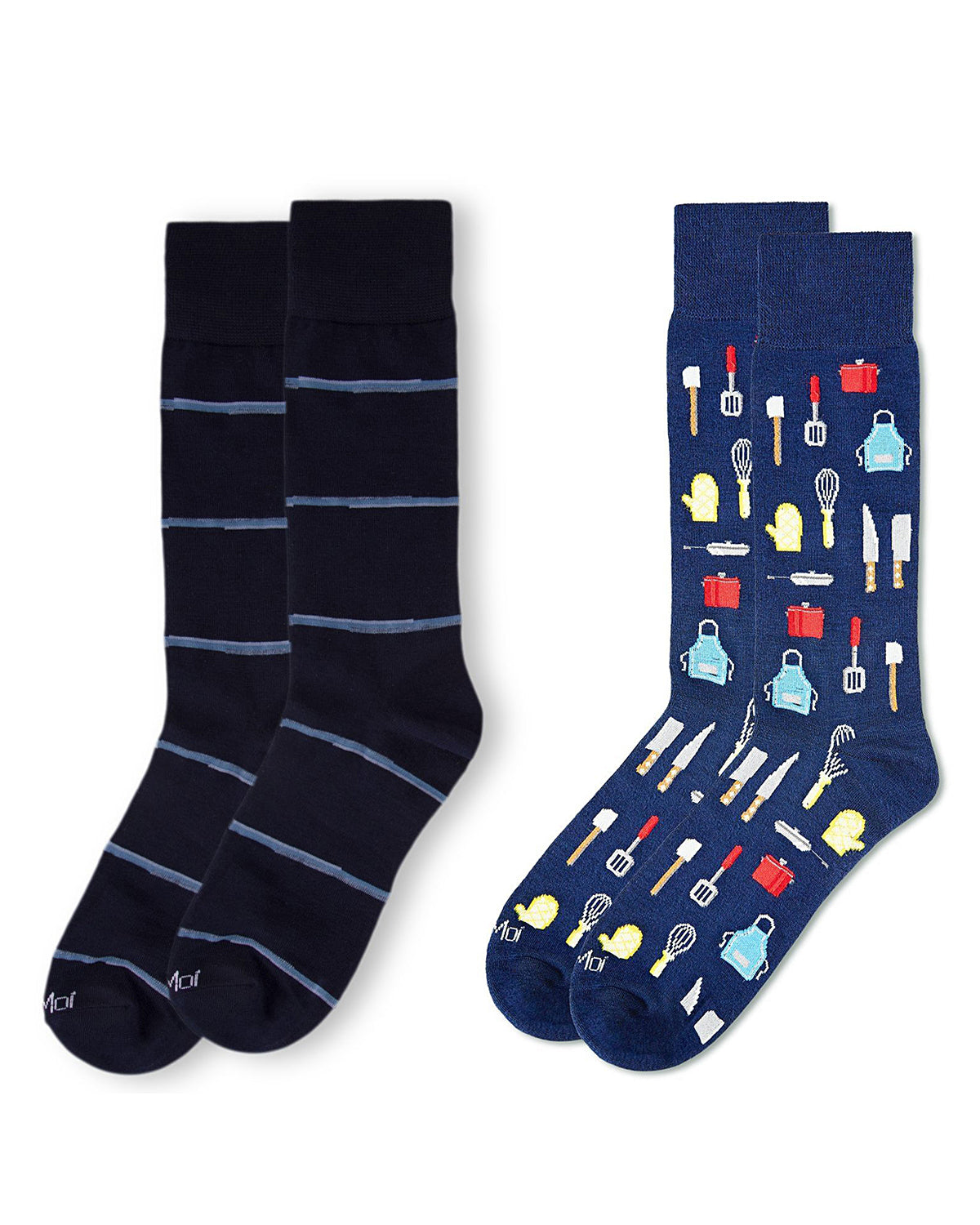 Men's 2 Pair Pack Novelty Profession Crew Socks : Color: Black-Black