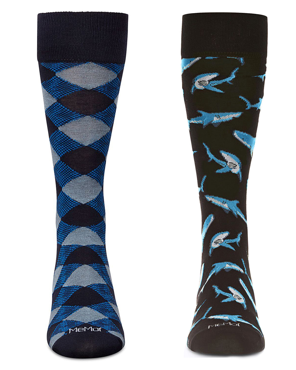 Men's 2 Pair Pack Novelty Dress Crew Socks : Color: Black-Black