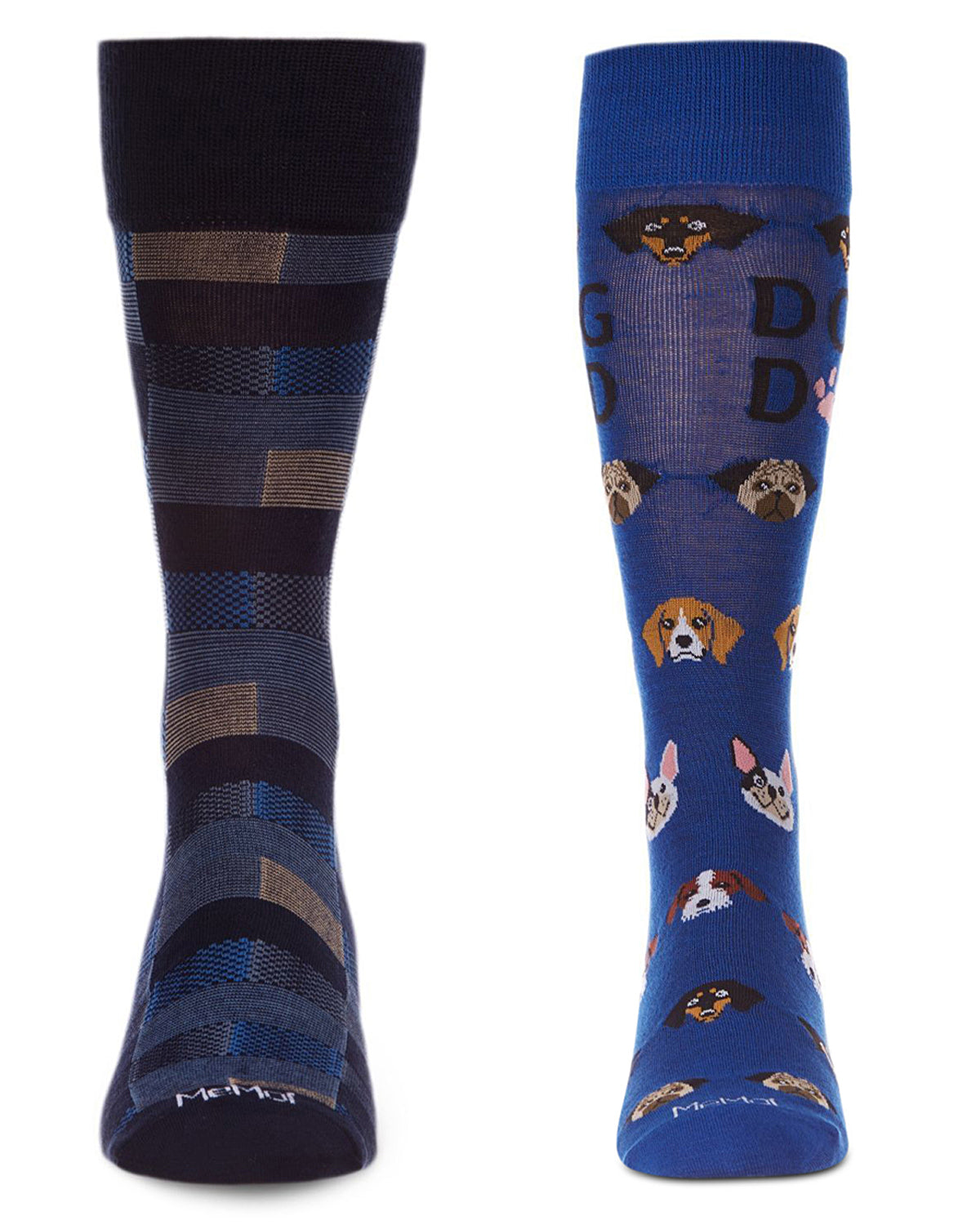 Men's 2 Pair Pack Novelty Dress Crew Socks : Color: Black-Black