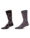 Men's 2 Pair Pack Novelty Dress Crew Socks : Color: Dark Gray Heather