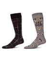 Men's 2 Pair Pack Novelty Dress Crew Socks : Color: Light Gray