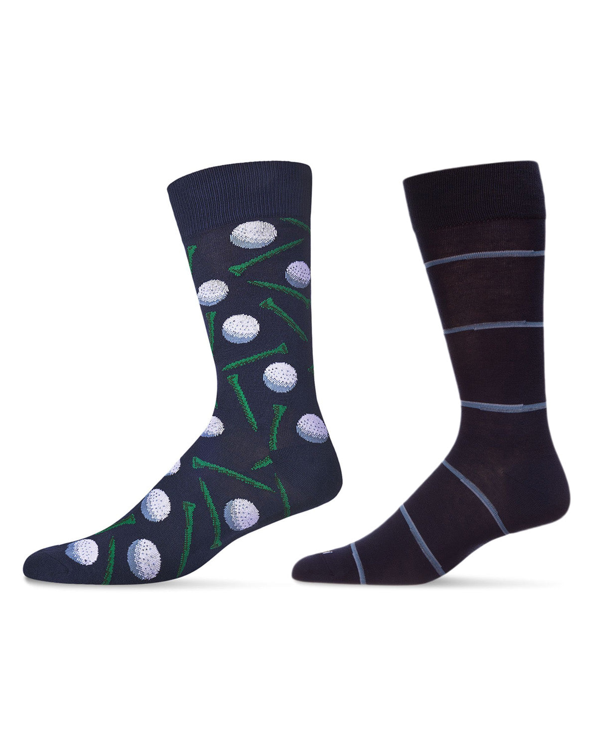 Men's 2 Pair Pack Novelty Crew Socks : Color: Navy-Navy