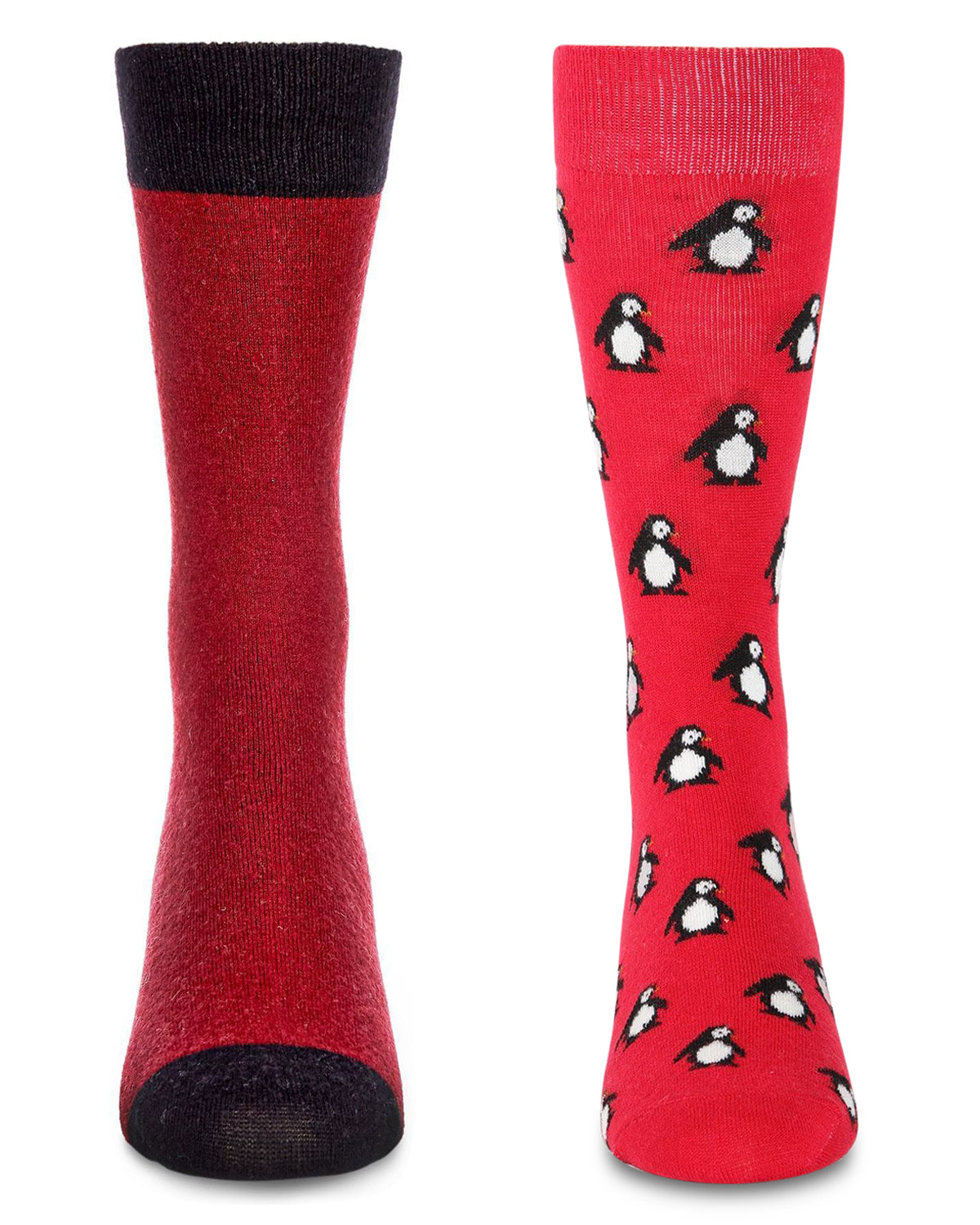 Men's 2 Pair Pack Cashmere Novelty Animal Crew Socks : Color: Black-Black