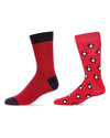 Men's 2 Pair Pack Cashmere Novelty Animal Crew Socks : Color: Black-Red
