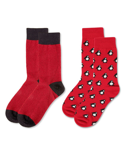 Men's 2 Pair Pack Cashmere Novelty Animal Crew Socks : Color: Black-Black