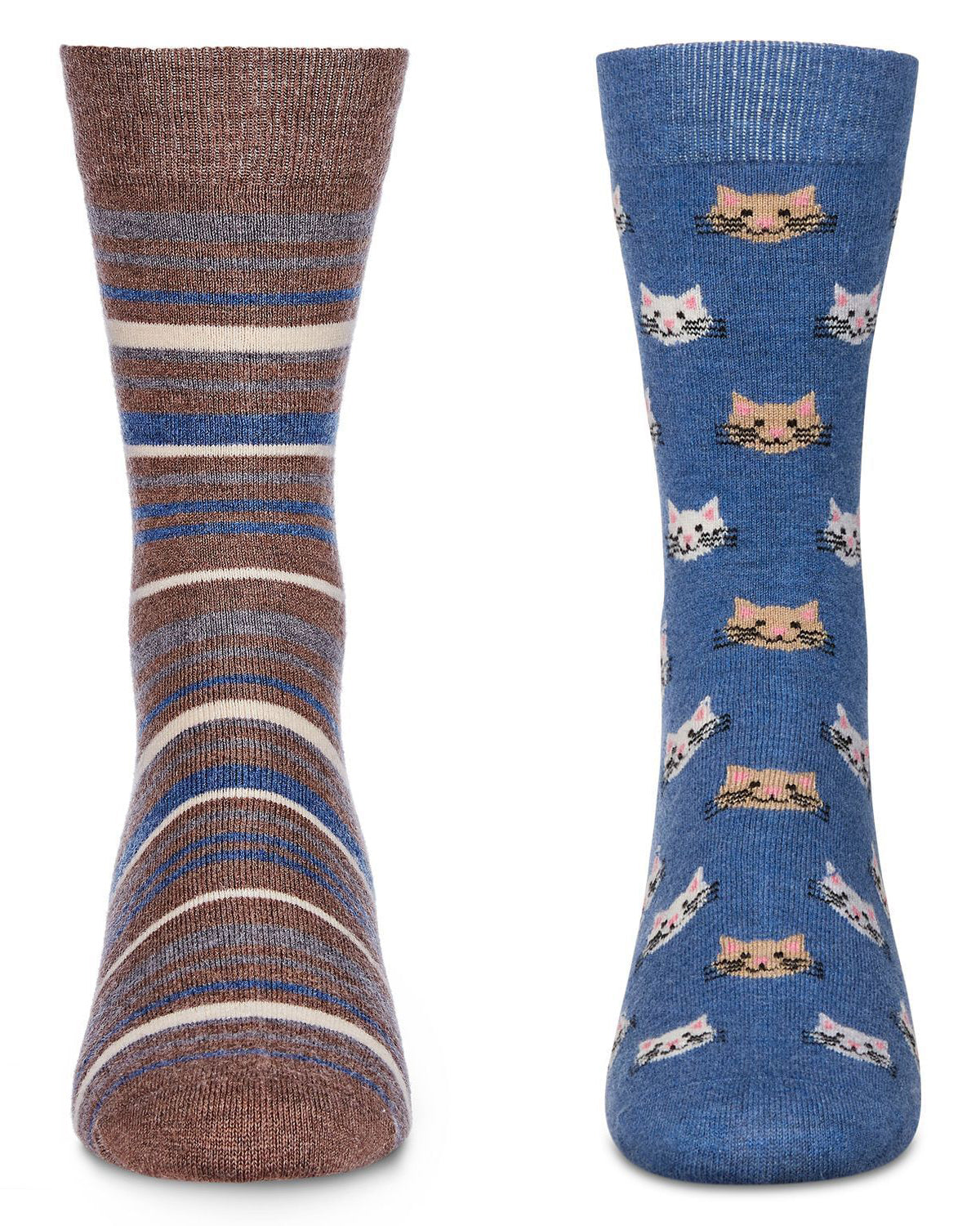 Men's 2 Pair Pack Cashmere Novelty Animal Crew Socks : Color: Black-Black