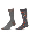 Men's 2 Pair Pack Cashmere Novelty Animal Crew Socks : Color: Gray Heather