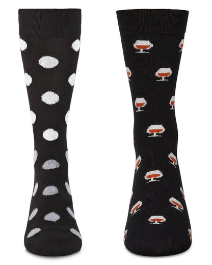 Men's 2 Pair Pack Cashmere Novelty Crew Socks : Color: Blue
