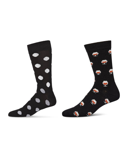 Men's 2 Pair Pack Cashmere Novelty Crew Socks : Color: 10-13