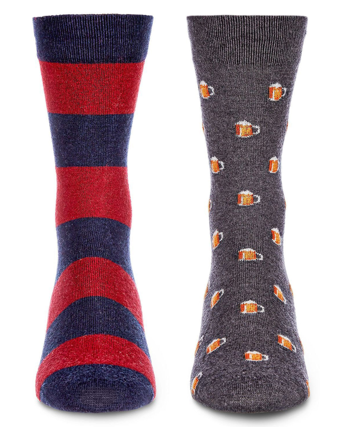 Men's 2 Pair Pack Cashmere Novelty Crew Socks : Color: Blue