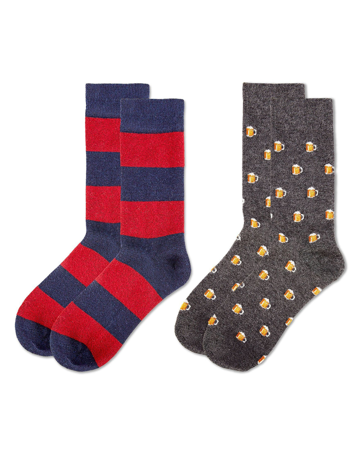 Men's 2 Pair Pack Cashmere Novelty Crew Socks : Color: Blue