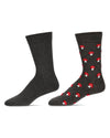 Men's 2 Pair Pack Cashmere Novelty Crew Socks : Color: Dark Gray Heather