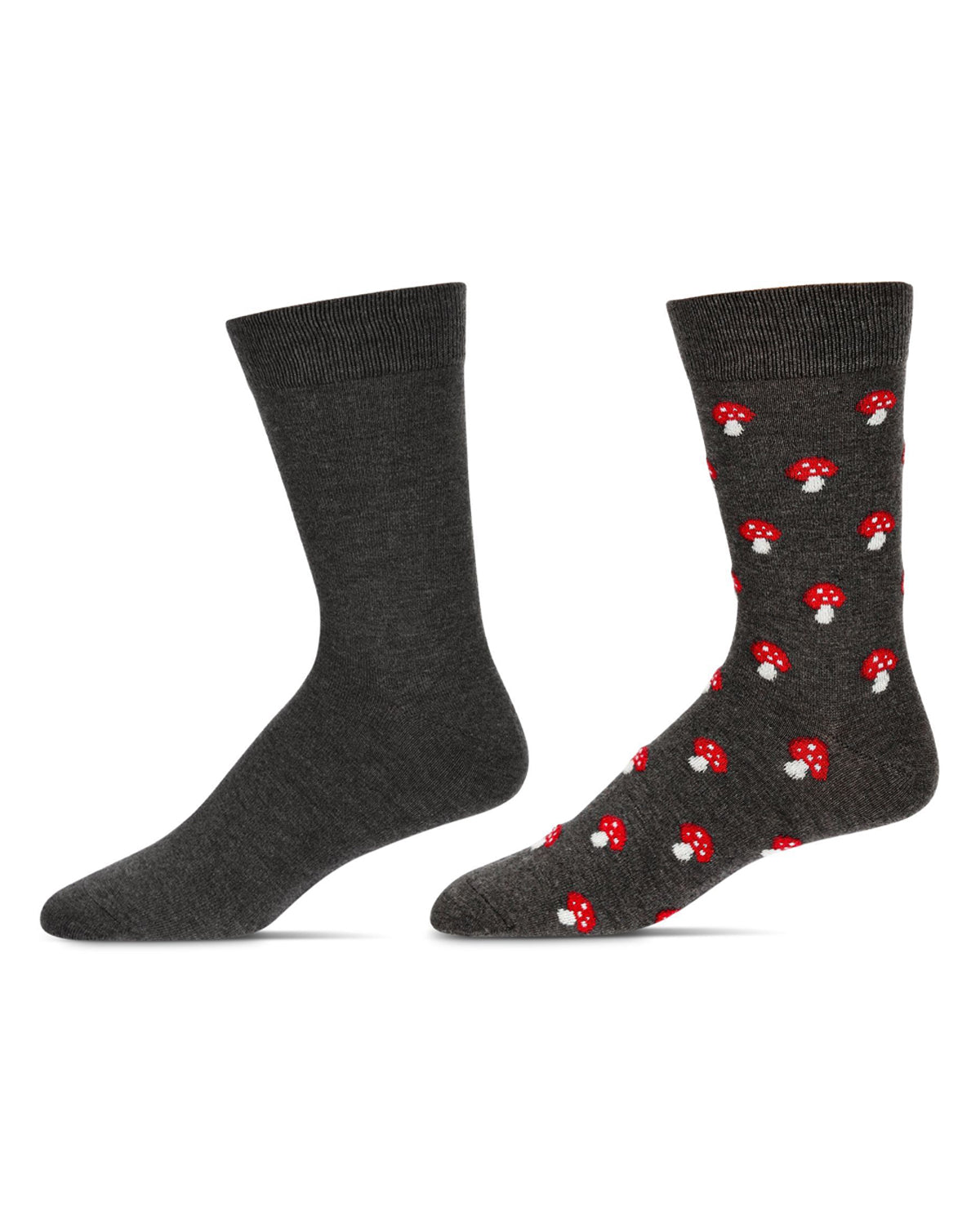 Men's 2 Pair Pack Cashmere Novelty Crew Socks : Color: Dark Gray Heather