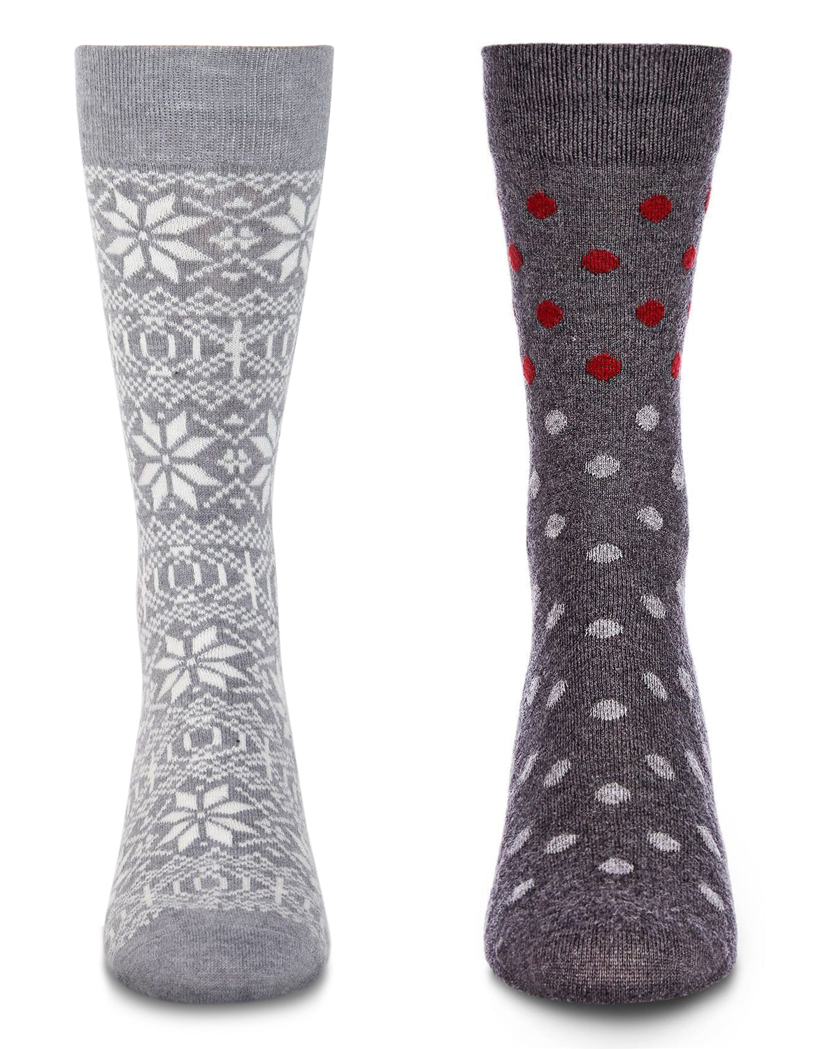 Men's 2 Pair Pack Cashmere Crew Socks : Color: Dark Gray Heather