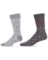 Men's 2 Pair Pack Cashmere Crew Socks : Color: Dark Gray Heather