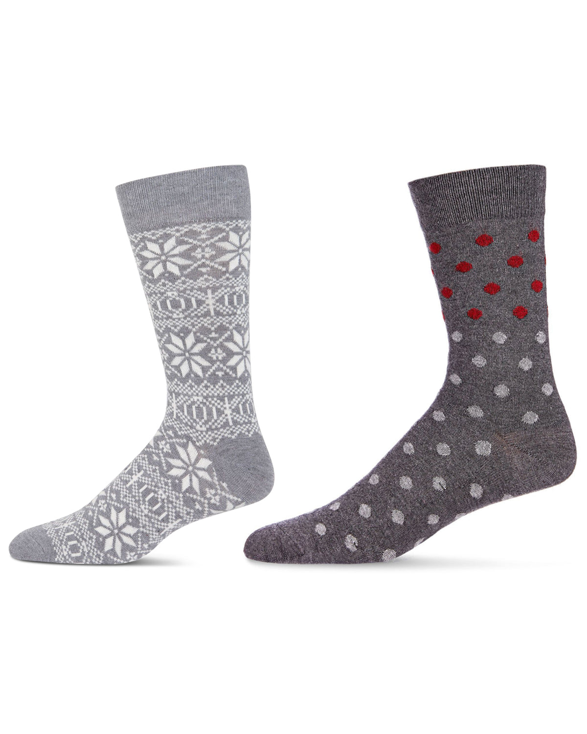 Men's 2 Pair Pack Cashmere Crew Socks : Color: Dark Gray Heather
