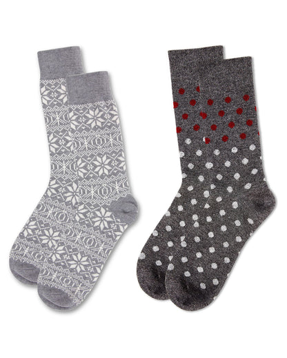Men's 2 Pair Pack Cashmere Crew Socks : Color: Dark Gray Heather