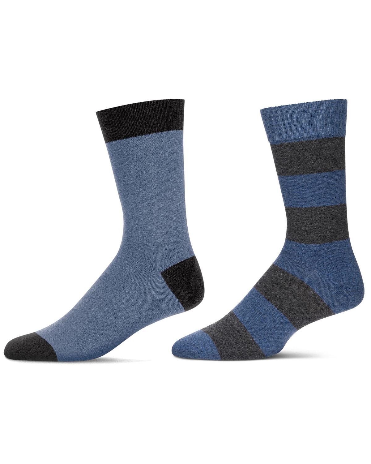 Men's 2 Pair Pack Cashmere Crew Socks : Color: Denim Heather