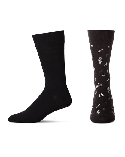 2 Pair Men's Luxuriously Soft Cashmere Blend Novelty Crew Socks