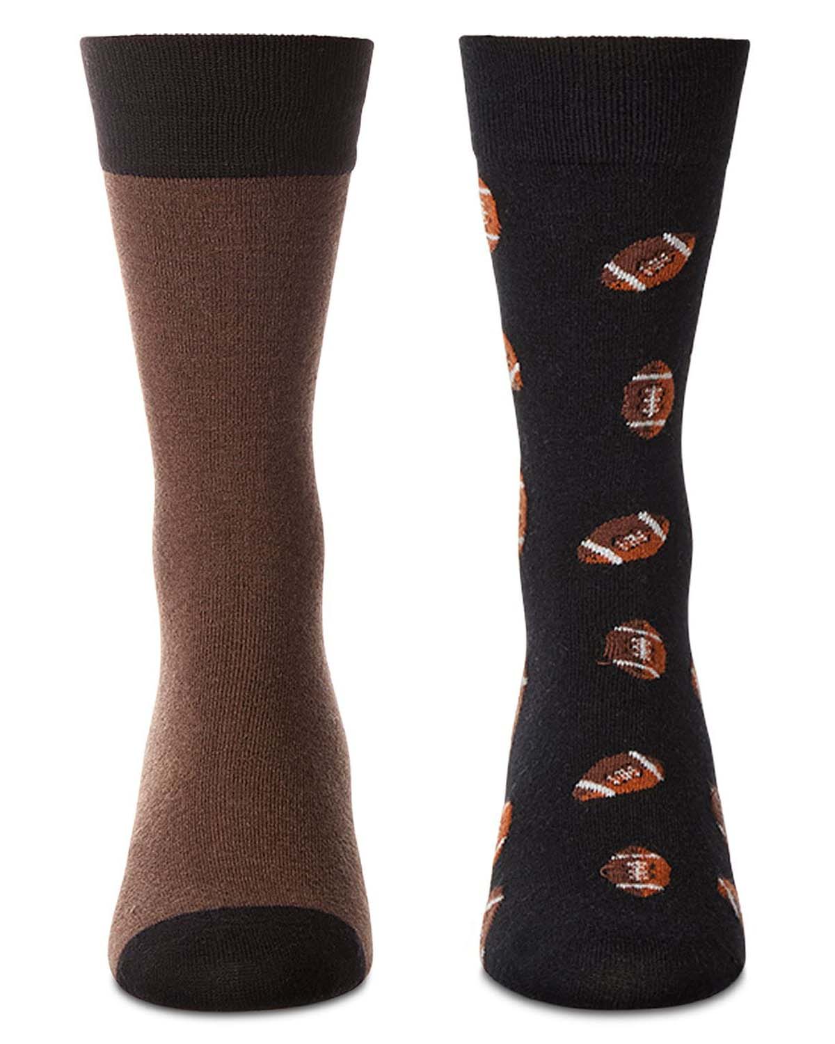2 Pair Men's Luxuriously Soft Cashmere Blend Novelty Crew Socks