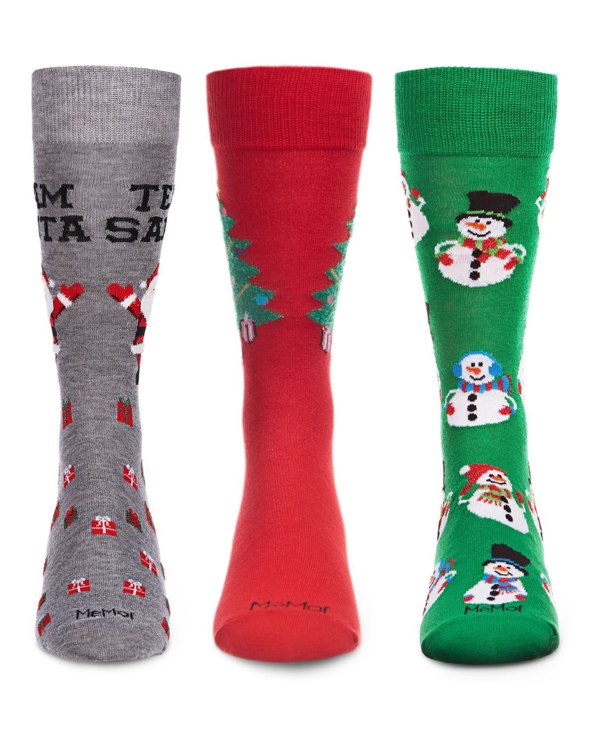 Men's 3 Pair Pack Holiday Novelty Crew Socks : Color: Black-Red