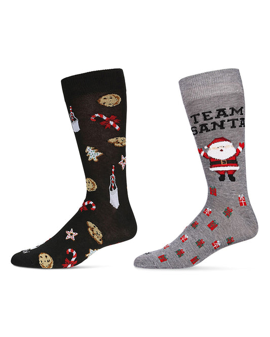 Men's 2 Pair Pack Novelty Holiday Food Crew Socks : Color: Red