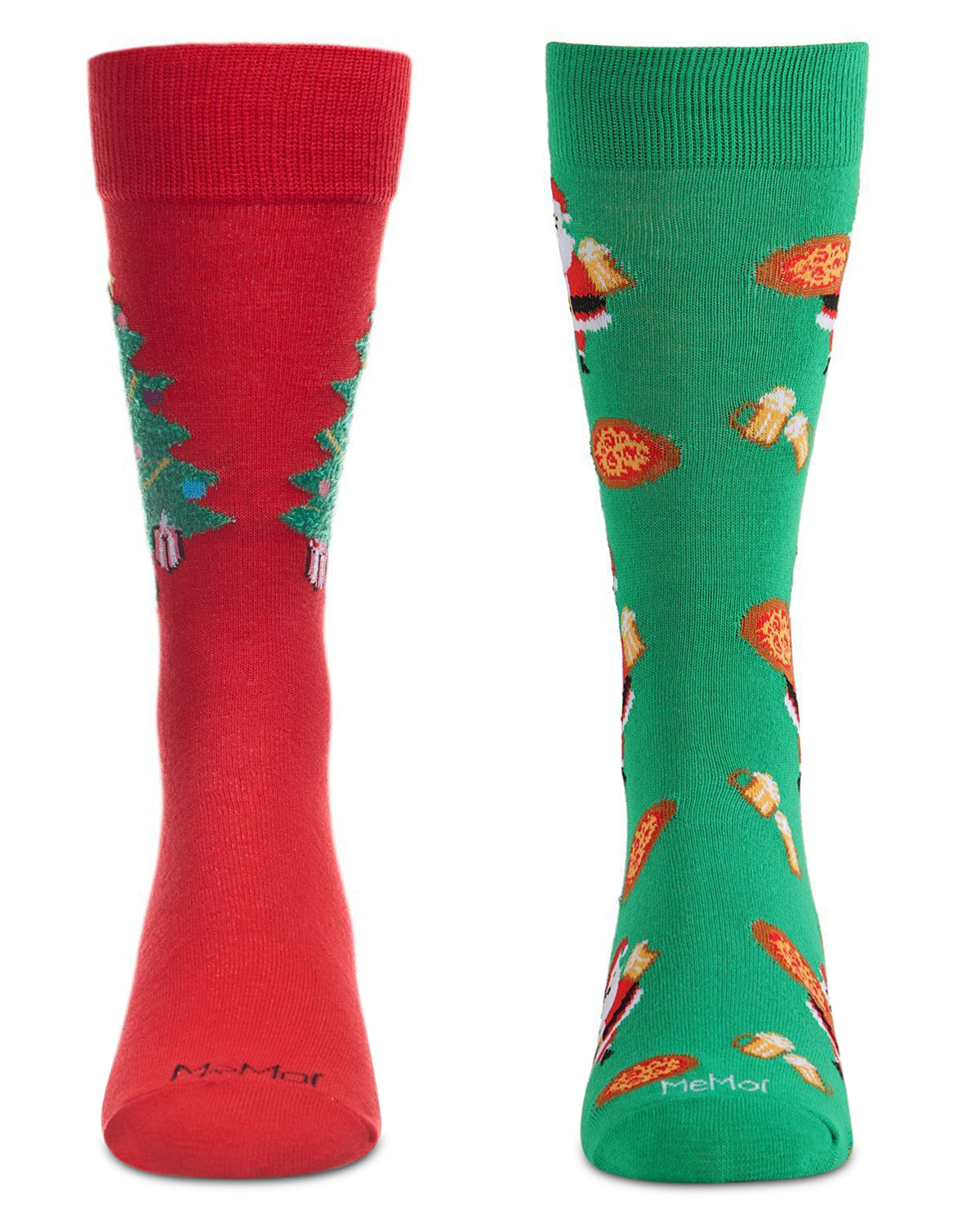 Men's 2 Pair Pack Novelty Holiday Food Crew Socks : Color: Red